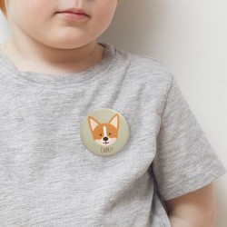 Chapa para personalizar - Perro Corgy. n°3