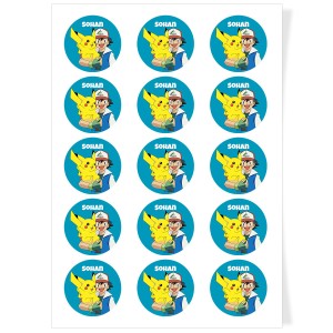 Discos de cupcakes para personalizar - Pokémon Ash