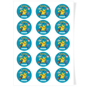 Discos de cupcakes para personalizar - Pokémon