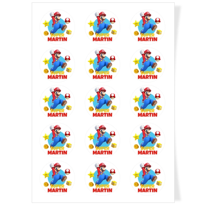 Discos de cupcakes para personalizar - Mario 