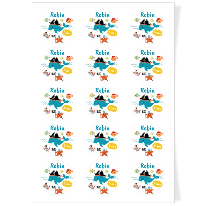 Discos para cupcakes para personalizar - Ballena Pirata 