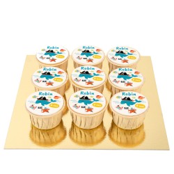Discos para cupcakes para personalizar - Ballena Pirata. n3