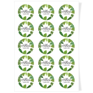 Discos para cupcakes para personalizar - Hojas Tropicales