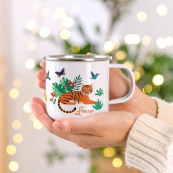 Taza de esmalte personalizada - Tigre. n3