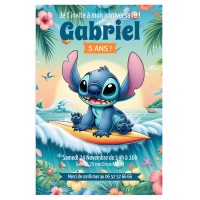 Invitaci�n personalizable - Stitch Hawaii