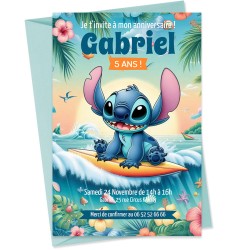 Invitaci�n personalizable - Stitch Hawaii. n�1