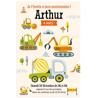 Invitaci�n personalizable - Equipos de construcci�n