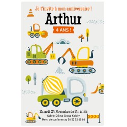 Invitación personalizable - Equipos de construcción. n°2