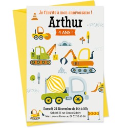 Invitación personalizable - Equipos de construcción. n°3