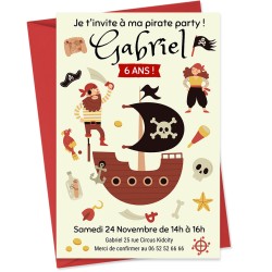 Invitaci�n pirata personalizable. n�1