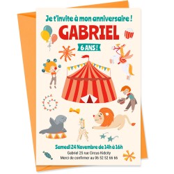 Invitaci�n personalizable - Circo. n�1