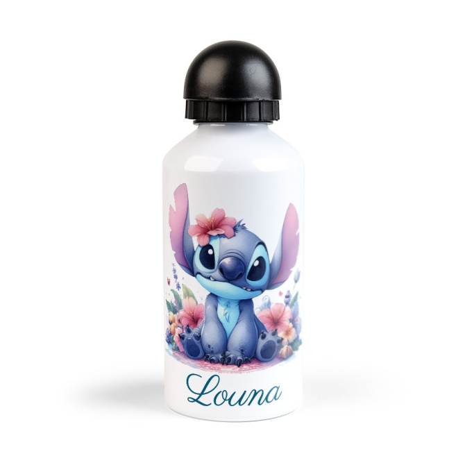 Botella de agua personalizable - Stitch Flowers 