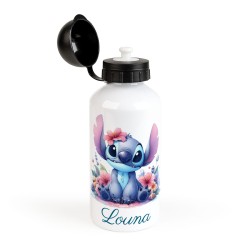 Botella de agua personalizable - Stitch Flowers. n�1