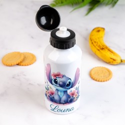Botella de agua personalizable - Stitch Flowers. n�2