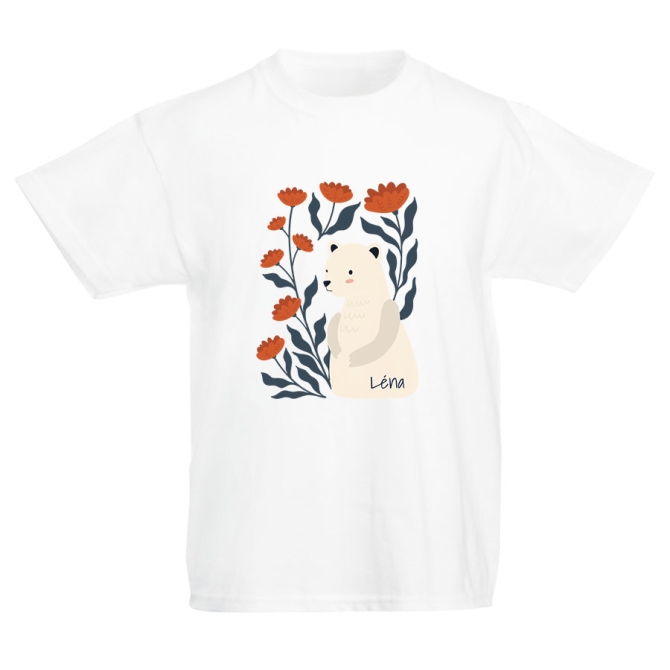 Camiseta personalizable - Oso Flor 